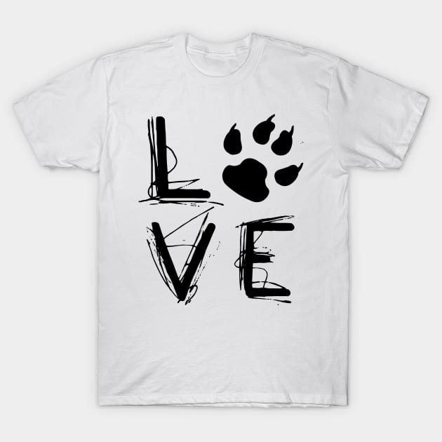 Love Cat Paw T-Shirt by Korry